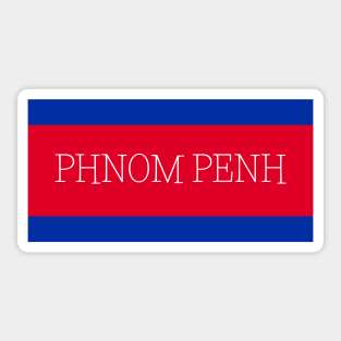 Phnom Penh City in Cambodian Flag Colors Sticker